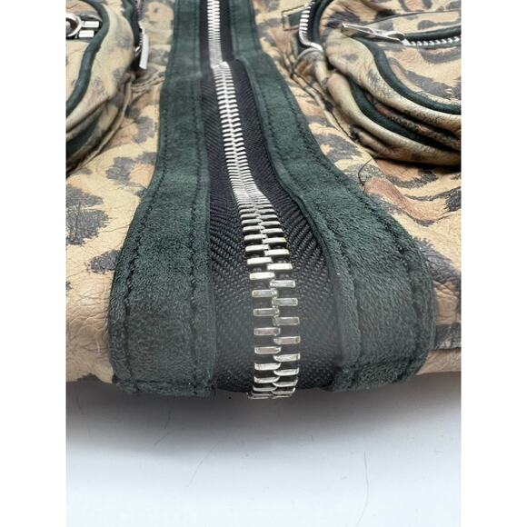 Alexander Wang Brown Black Donna Leopard Hobo Washed Leather & Suede Medium Bag - Picture 9 of 12